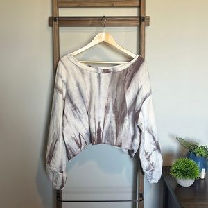Cropped wide neck sweatshirt, tie dye, size small